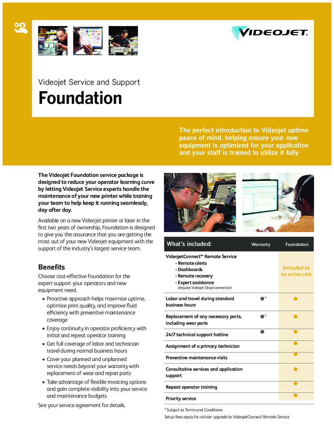 Videojet Service Agreements and Offerings