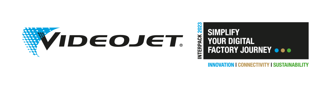 Videojet Interpack 2023 Banner: Simplify your digital factory journey – Innovation, Connectivity, Sustainability