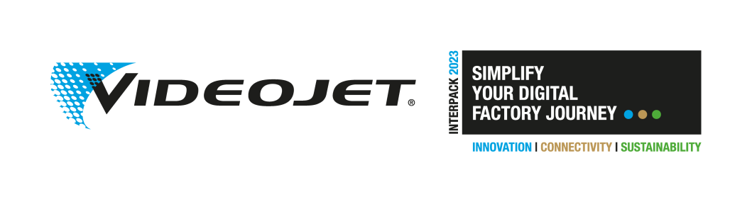 Videojet Interpack 2023 Banner: Simplify your digital factory journey – Innovation, Connectivity, Sustainability