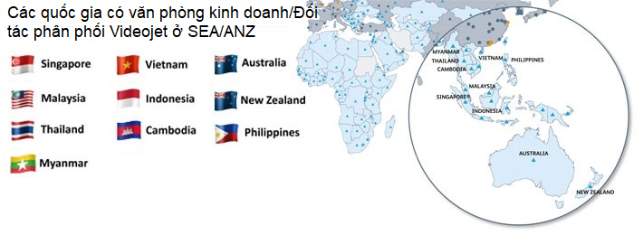 VIDEOJET PRESENCE IN SEA-ANZ COUNTRIES