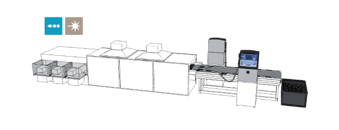 Produktionslinie mit Inkjet drucker