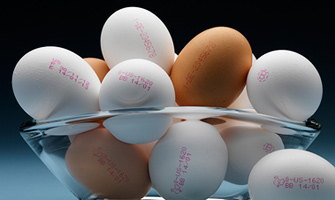 Variable data printing on Eggs