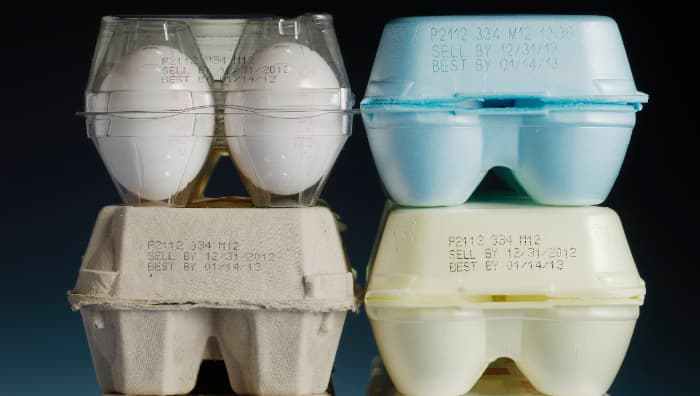 Envases de huevos codificados