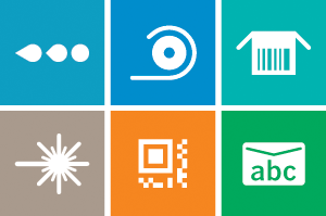 Icons van de industriële codeersystemen van Videojet.