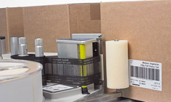9550 Labeller Printing Track and Trace Barcode onto Cartons