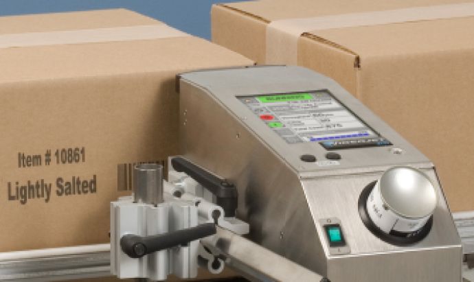 Vouwdozen bedrukken met een grootkarakter inkjetprinter.