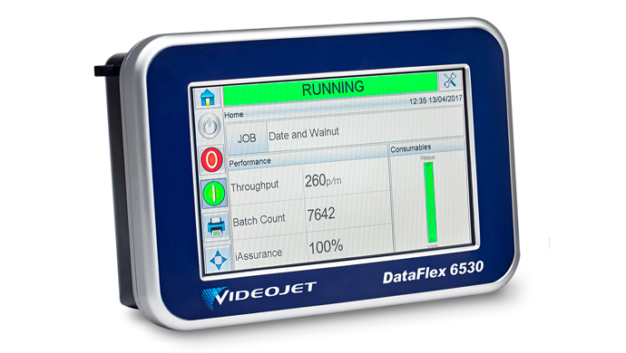 DataFlex Thermotransferdrucker 6530 von Videojet Bedieneroberfläche