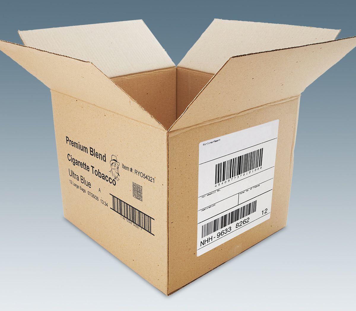 In mã trên nhãn dán thùng carton gấp sóng
