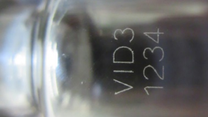 UV laser marking on glass