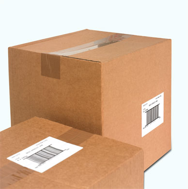 Картонная упаковка с этикеткой, отпечатанной и нанесенной аппликатором Videojet 9550
