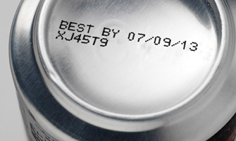 Marking best by date on aluminum cans