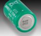 CIJ product marking: two-line alpha-numeric code in black ink on metal battery end