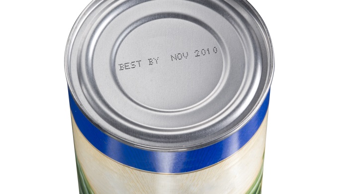 Videojet 1620 CIJ Code on Metal Canned Food