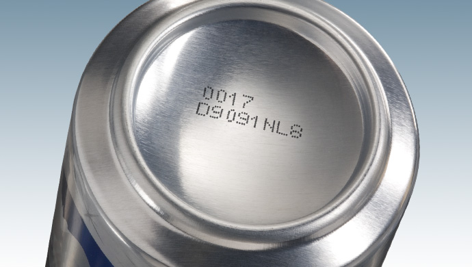 Printed date code on aluminum can