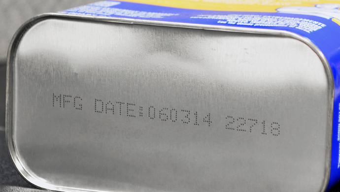 Printing mfg date on chemical metal cans