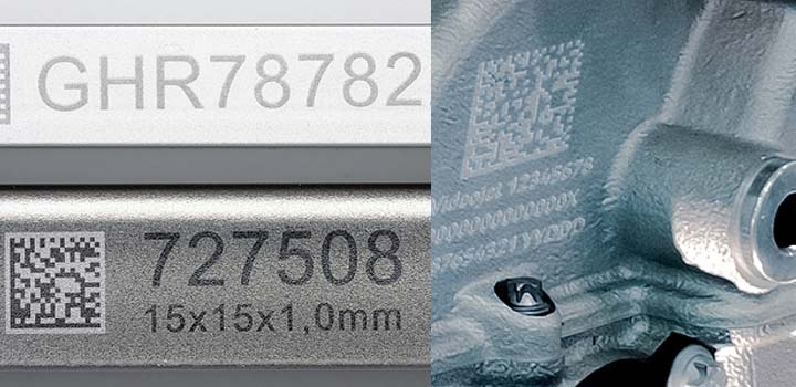 Direct Part Marking (DPM) op metaal.