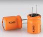 CIJ product marking: one line alpha-numeric codes in black ink on plastic electronic component
