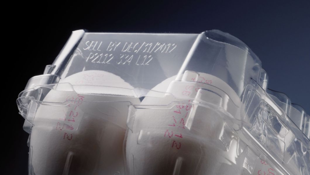 laser marking on plastic egg carton