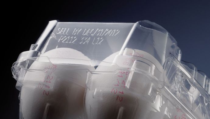 laser marking on plastic egg carton