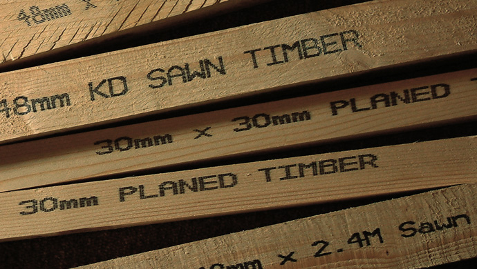 Marking & coding on wood used in building materials