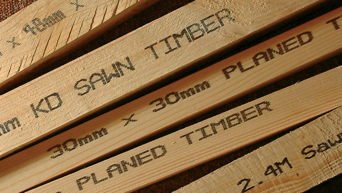 Ejemplos de impresión en madera con la Videojet 2340