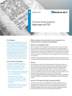 Application Note - TTO voor de industriële bakkerij