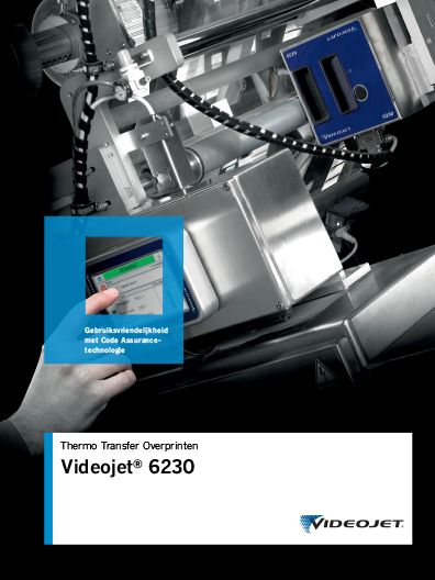 Brochure van Videojet 6230 thermal transfer overprinter..