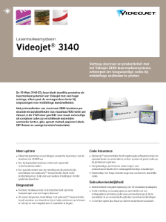 Videojet 3140 CO2 laser coding machine specsheet.