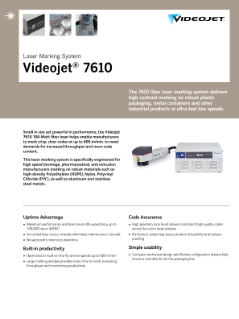 Bảng thông số kỹ thuật của Videojet 7610